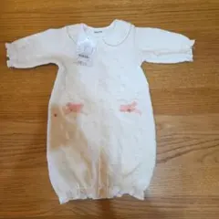 リボン付きホワイトロンパース(60)