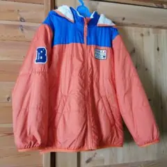 DOUBLE.B 中綿コート フード付き オレンジ・青リバーシブル140cm