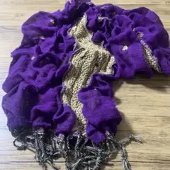紫☆デザイン★フリフリ★カジュアル★ストール