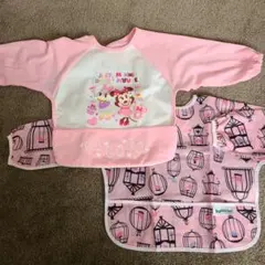 【美品】ディズニーベビー お食事エプロン ＆もう1点 ピンク