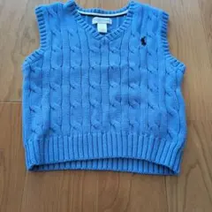 ラルフローレン ライトブルー ケーブルベビーニット 12m