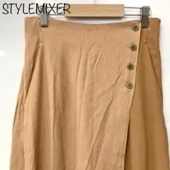 【STYLEMIXER】ラップレイヤードパンツ　オレンジ　S