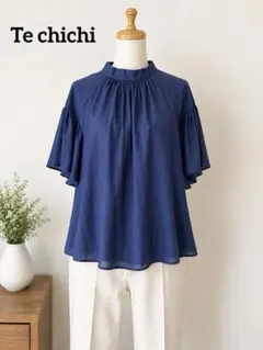 【新品タグ付】◆Te chichi◆スタンドネック フレアスリーブブラウス
