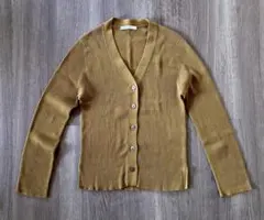 【美品】TOMORROW LAND コットンリブ Vネックカーディガン