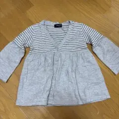 90cm COMME CA ISM ボーダー切替カーディガン