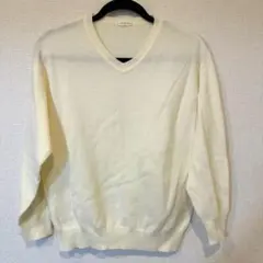 上品◇CINEMA CLUB Vネックニット セーター M クリーム アイボリー