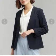 グリーンレーベルリラクシング パウドレ　ノーカラー　ジャケット　ノーラペル