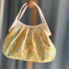 ハンドメイド　ミモザ柄グラニーバッグ Sサイズ