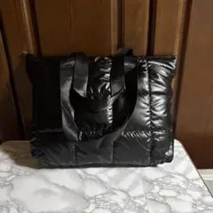 ブラックキルティングトートバッグ