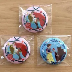 Disney Characters 刺繍缶バッジ 白雪姫 眠れる森の美女