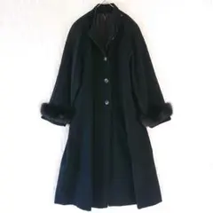 フォーカード アンゴラ リアルファー Aライン ロングコート 日本製