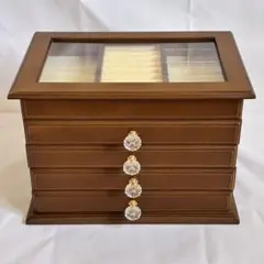 ブラウン木製アクセサリーボックス