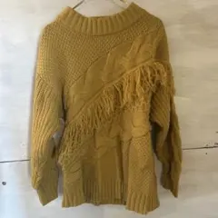 RODEO CROWNS ロデオクラウンズ フリンジニットセーター FREE