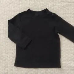 UNIQLO BABY リブ長袖Tシャツ ブラック 90cm