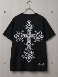 Subciety クロスプリントTシャツ L 黒のサムネイル