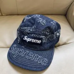 Supreme ストライプキャップ ネイビー - メルカリ