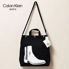 新品　カルバンクライン Jeans 2way トートバッグ ショルダーバッグ　黒のサムネイル