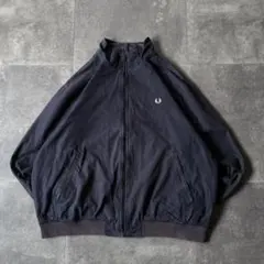 00s FRED PERRY コットンジャケット 刺繍ロゴ 紺 3XL A615のサムネイル