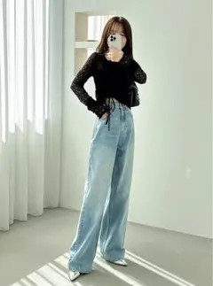 GRL ストレートワイドデニム　CU５３３