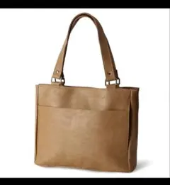 REOTTI トートバッグ A4対応 大容量 PUレザー ベージュ