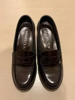 HARUTA 美品ダークブラウン ヒールローファー　23.5