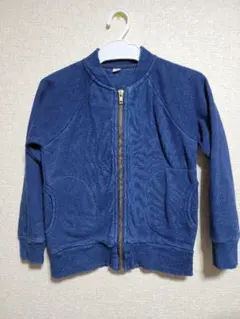 キッズ ネイビー ジャケット 裏起毛 120センチ