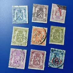 1352 外国 海外切手 ベルギー 1930年代 跳ねるライオン（国章)使用済