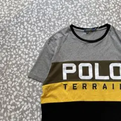 【センタービッグロゴ、リンガーTシャツ】ラルフローレン古着アメカジ4段半袖M