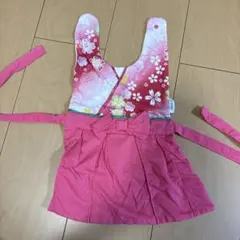 着物風子供服 ピンク 花柄