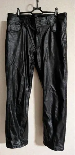 セレクトレザー W34 レザーパンツ メンズ 黒 本革 ライダース ロック