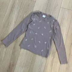 ZARA kids ピンク　ロンT 長袖　140 刺繍　葉っぱ　リーフ