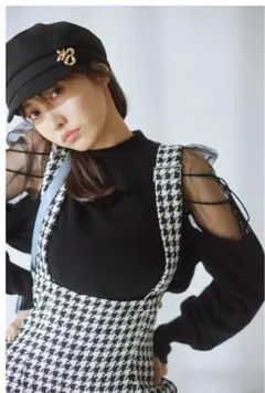 Sustainableシースルーショルダーニットプルオーバー　SNIDEL