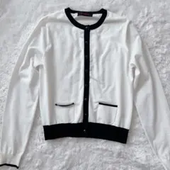 【美品】CABAN 長袖カーディガン ホワイト/ブラック