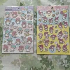 新品　匿名リトルツインスターズ　マイメロディ　ペタペタシール２枚セット　サンリオ
