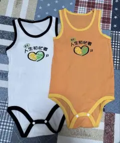 ノースリーブロンパース 2枚セット 90cm綿100% タンクトップ