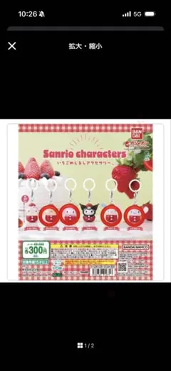 サンリオキャラクターズ いちごカプセルトイ 6個セット