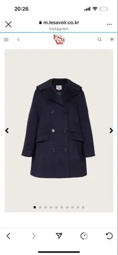 ネイビー ダブルブレスト ピーコート