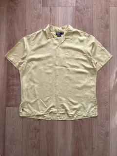 ラルフローレン 開襟シャツ ビッグポロ シルク リネン オープンカラー