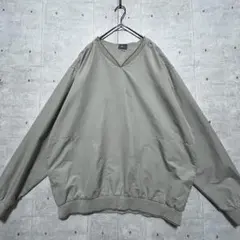 c10 NIKE GOLF ナイロンプルオーバー Vネック グレー XL レトロ