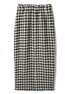 千鳥格子柄バックスリットペンシルスカート
