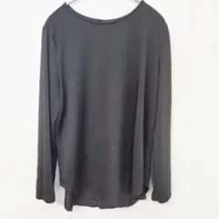 SHEIN シーイン【XL】 バックボタン ラウンドヘム カットソー　ブラック