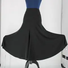 【美品 日本製 社交ダンス衣装】ブラック CHACOTT スカート 黒 無地