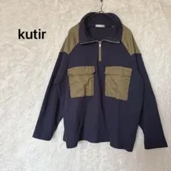 kutir ハーフジッププルオーバー ワッフル生地 FREE ネイビーのサムネイル