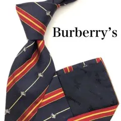 【美品】Burberry’s ネクタイ ストライプ ホース ネイビー レッド 紺のサムネイル