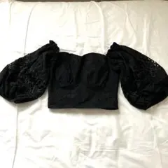 トップス　ショート丈　黒　フリーサイズのサムネイル