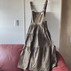 JaVa カーキ ティアードサロペット