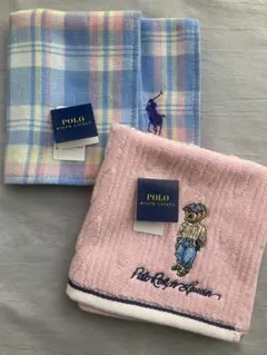☘️ラルフローレン ガーゼ タオルハンカチ 、タオル ハンカチ《ポロベア》