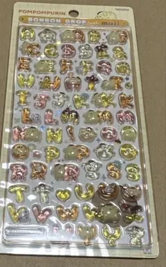 サンリオ　ボンボンドロップシール　もじ　ポムポムプリン
