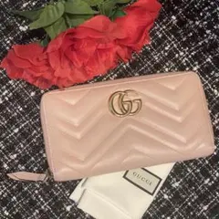 美品✨GUCCI ❤️GGマーモント コンチネンタル長財布 ピンク×ゴールド金具のサムネイル