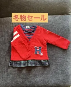 ミキハウスホットビスケッツ　赤トップス　トレーナー　チュニック